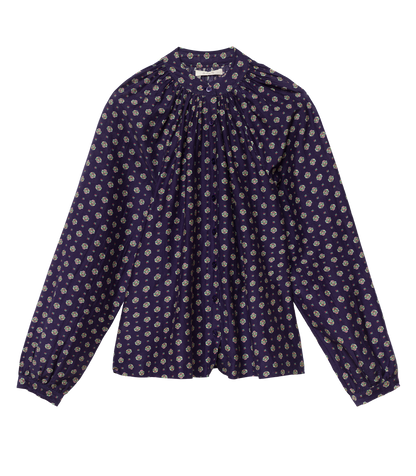 JULIENNE TOP -- NAVY CADIZ FOULARD