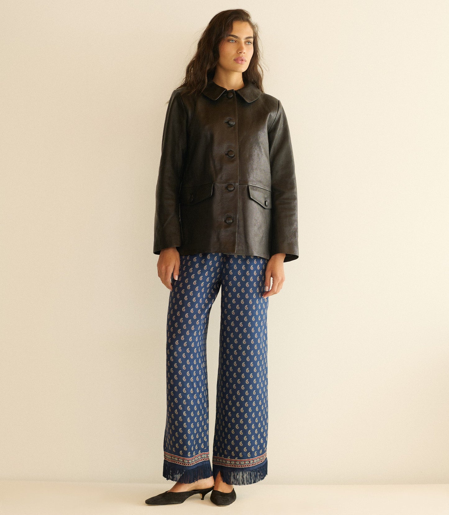 LAVON FRINGE PANT -- BLEU TAORMINA PAISLEY