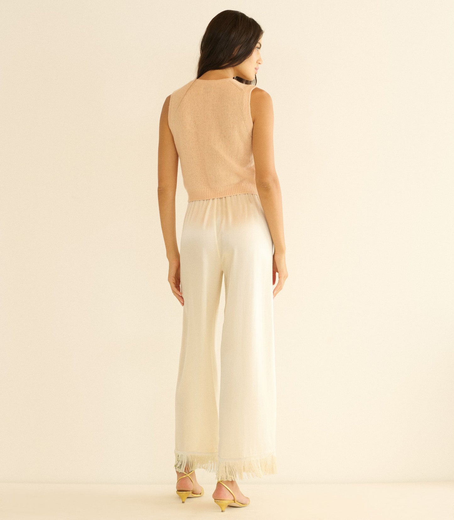 LAVON FRINGE PANT -- CANDLELIGHT