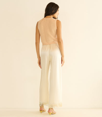 LAVON FRINGE PANT -- CANDLELIGHT