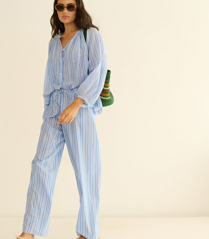 LAVONA DRAWSTRING PANT -- SALERNO STRIPE